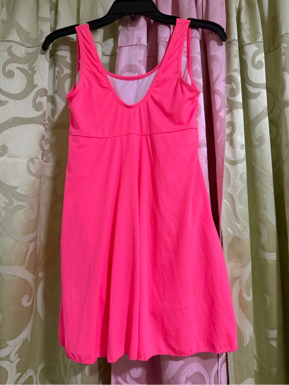 Bright Pink Scoop-Neck Swim Dress